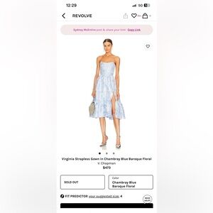 V. Chapman Virginia Strapless Gown size 6